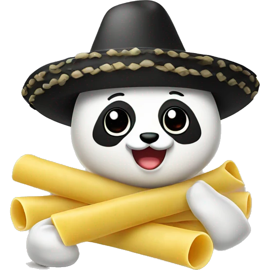 pasta panda with sombrero emoji
