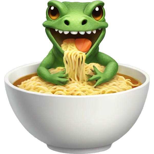 lizard eating ramen emoji