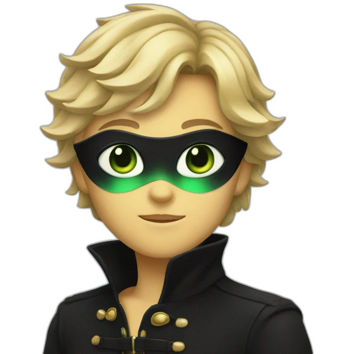 Chat noir yeux vert emoji