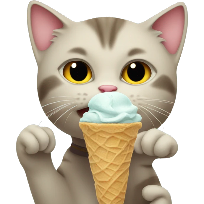 Cat eating ice cream emoji