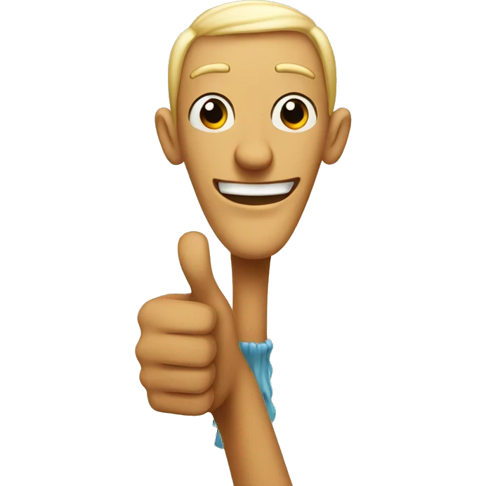 Guy with an extremely long neck, giving a thumbs up emoji