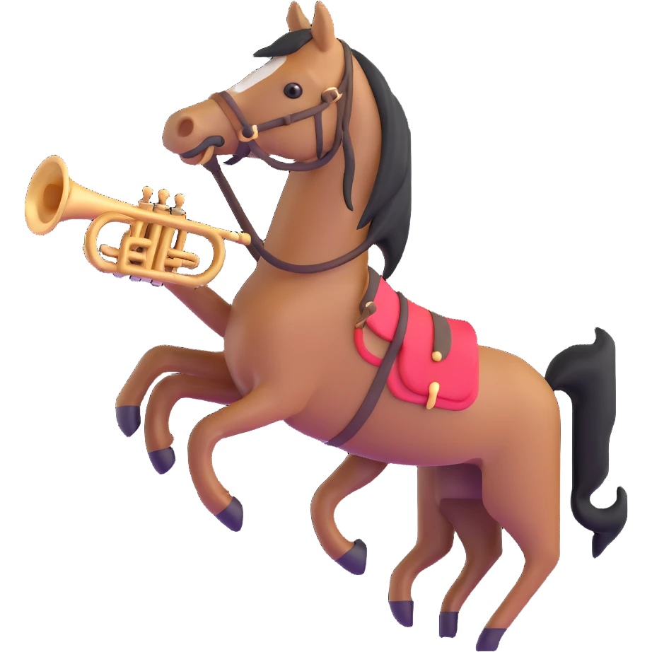 horse playing trumpet emoji