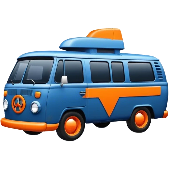 Mystery Machine dark blue and orang emoji