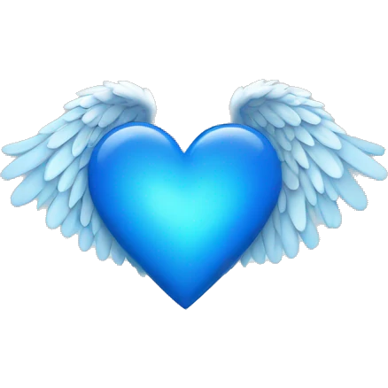 Blue heart with angel wings emoji