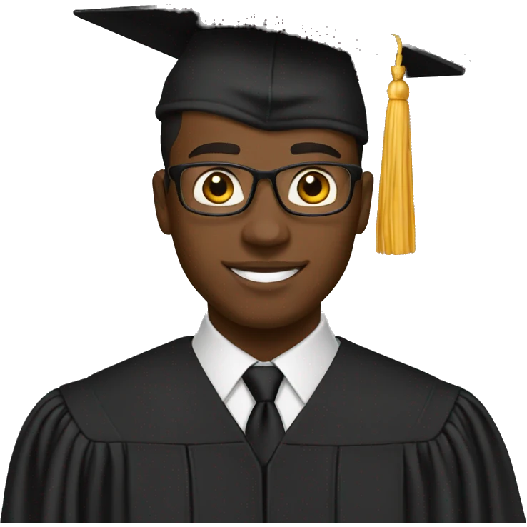 black man graduated emoji