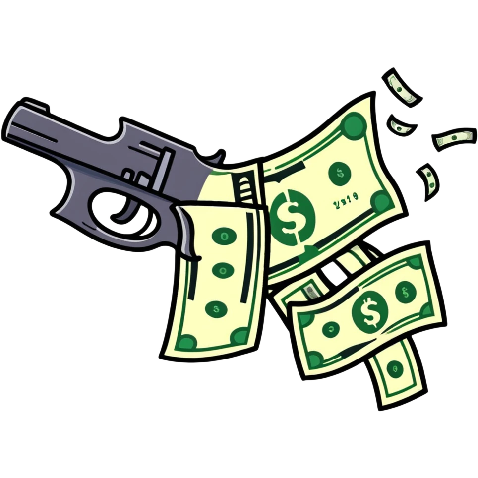 money gun spraying cash emoji