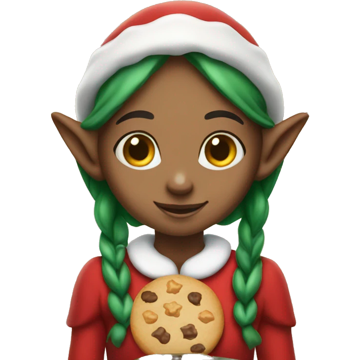 girl elf with cookies emoji