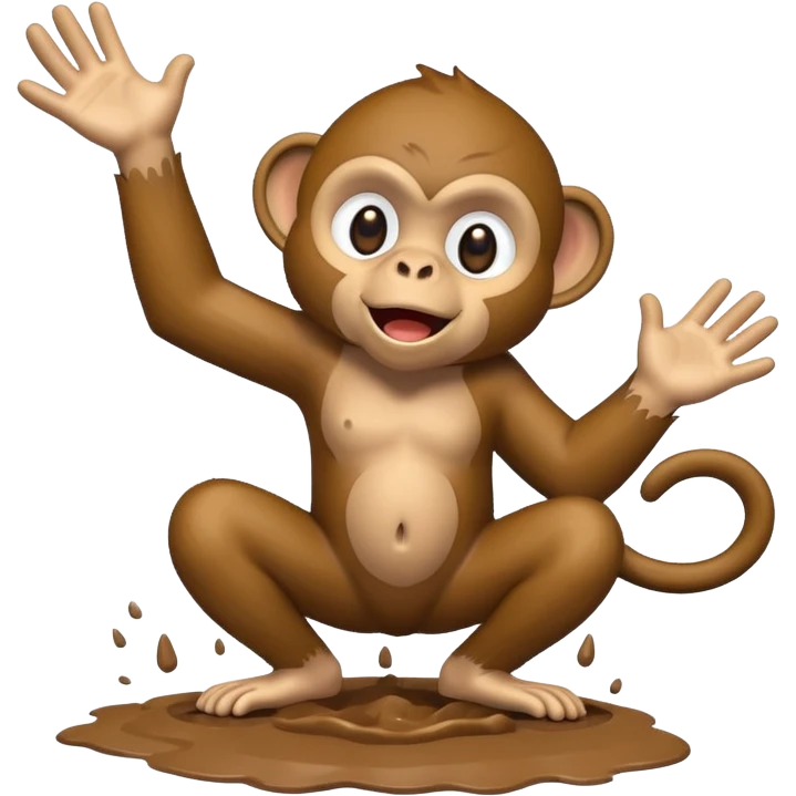 A monkey throwing mud emoji