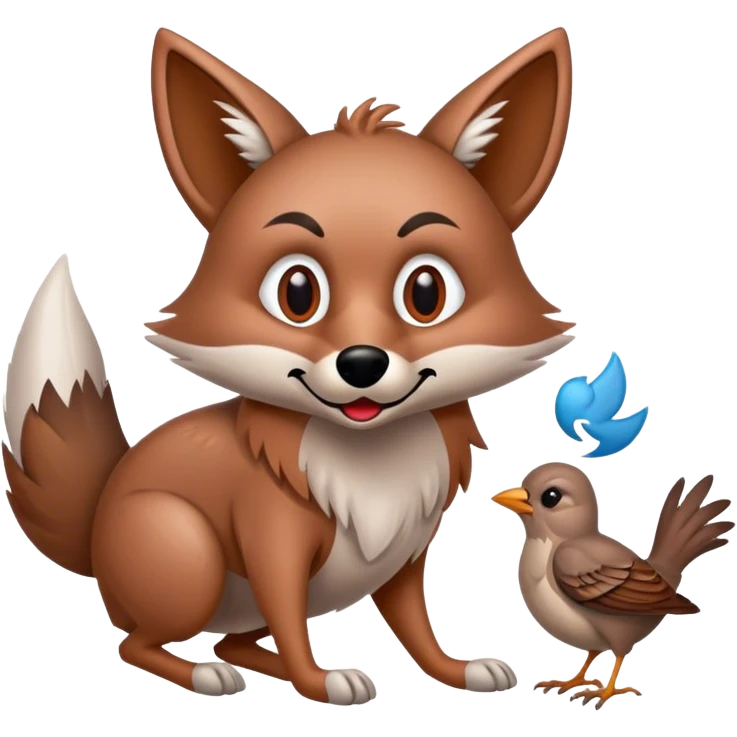 coyote takes the sparrow in poop emoji