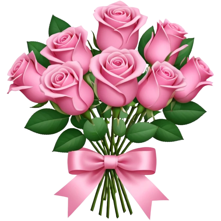 bouquet of pink roses beyaz paketli emoji
