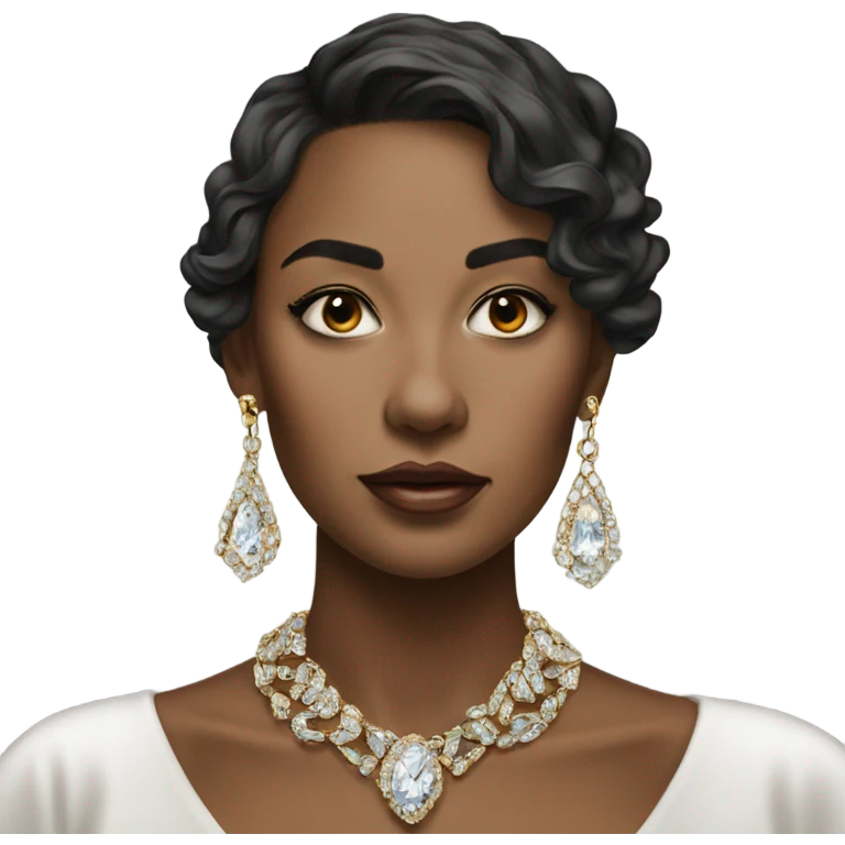 Hyper Realistic beautiful lady wearing expensive jewelry emoji
