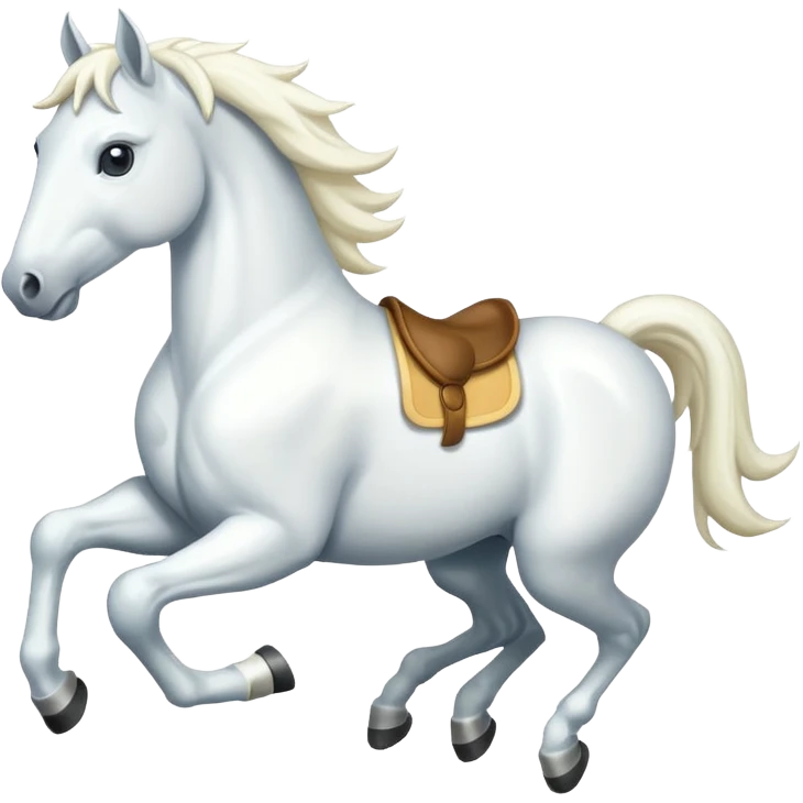 Creat a white horse running emoji