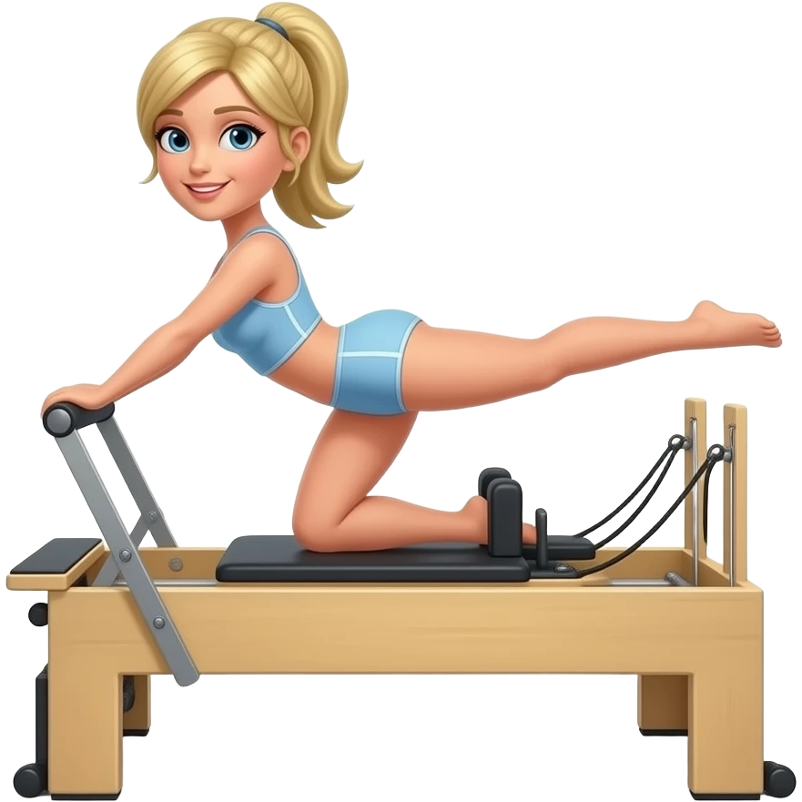 blonde girl doing lagree emoji