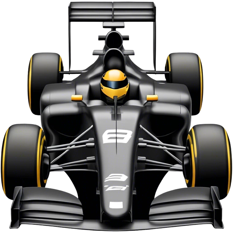 Formual one similar car, black color emoji