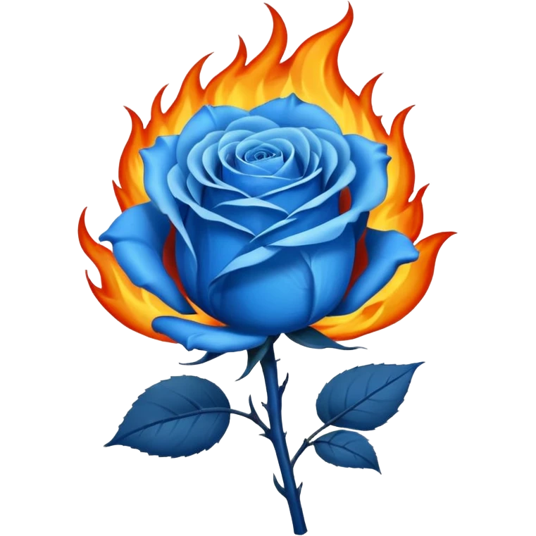 Blue rose in flame emoji