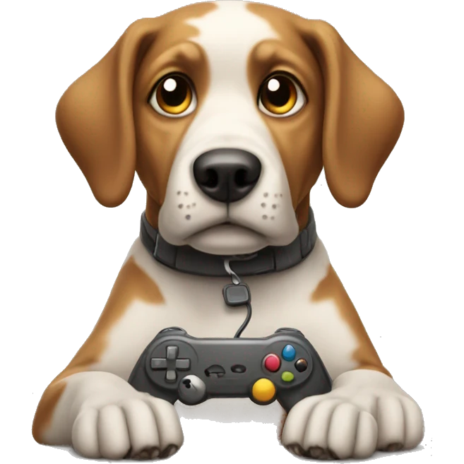 dog playing video games emoji