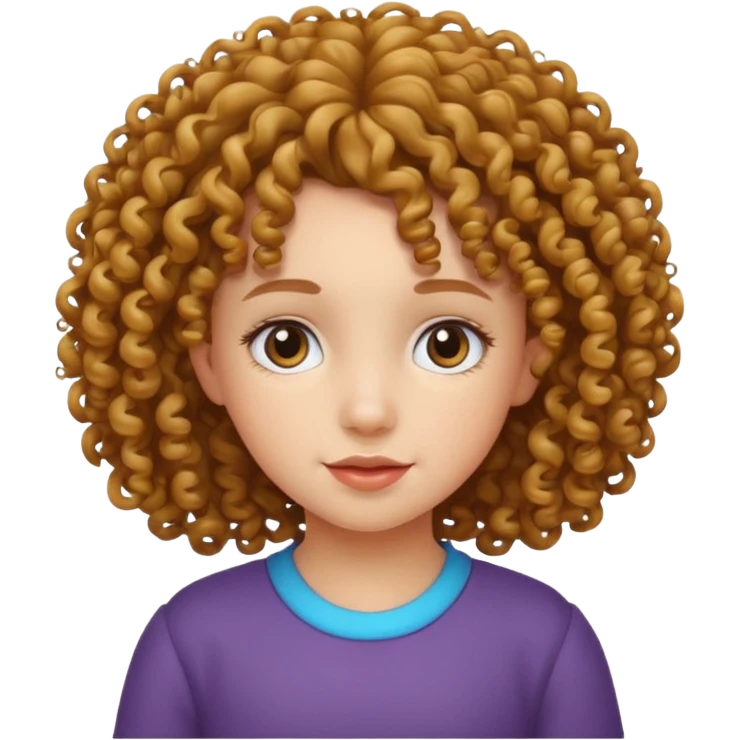 curly haired girl kid emoji