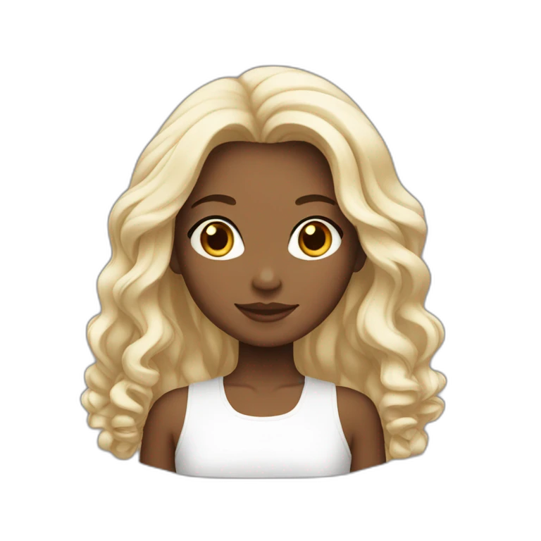 fille blanche cheveux marron emoji