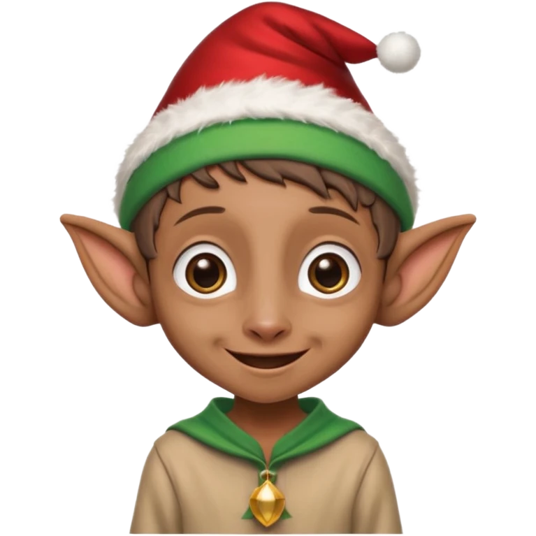 dobby the house elf from harry potter smiling and wearing a christmas elf hat emoji