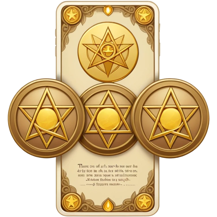 Three of pentacles tarot card emoji