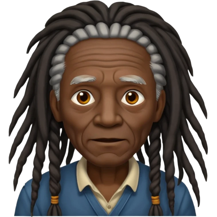 old man with dreadlocks and black skin emoji