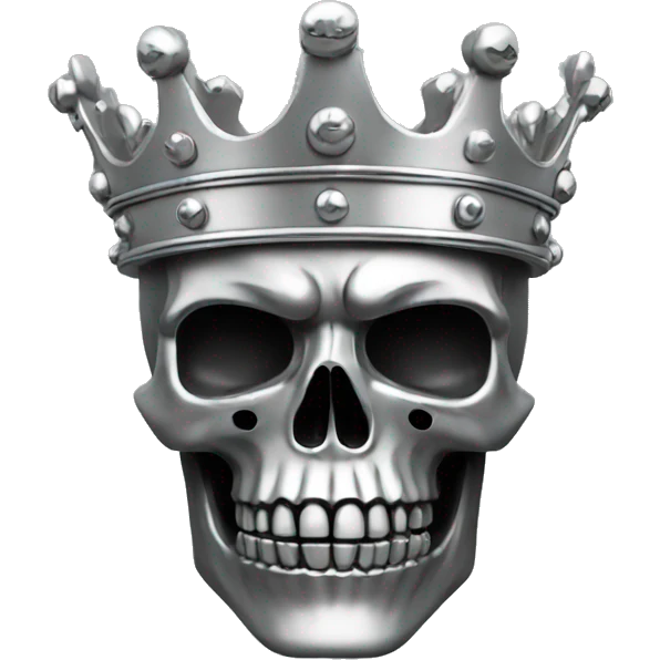 Skull king crown silver emoji