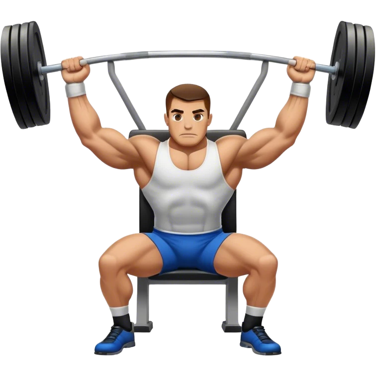 powerlifter flat bench press emoji