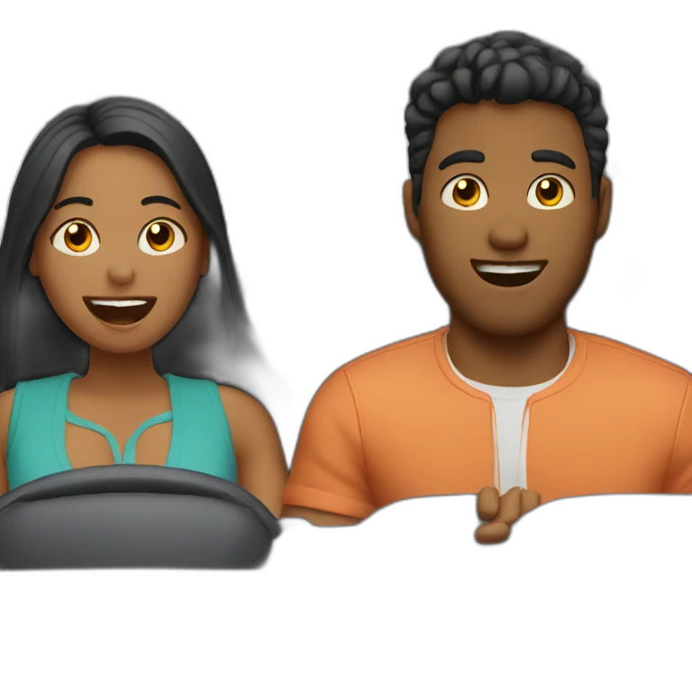 couple singing in the car emoji