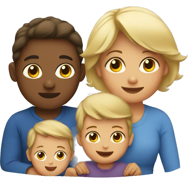 Mom and two boy toddler emoji