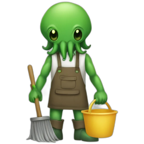 Cthulhu doing chores emoji