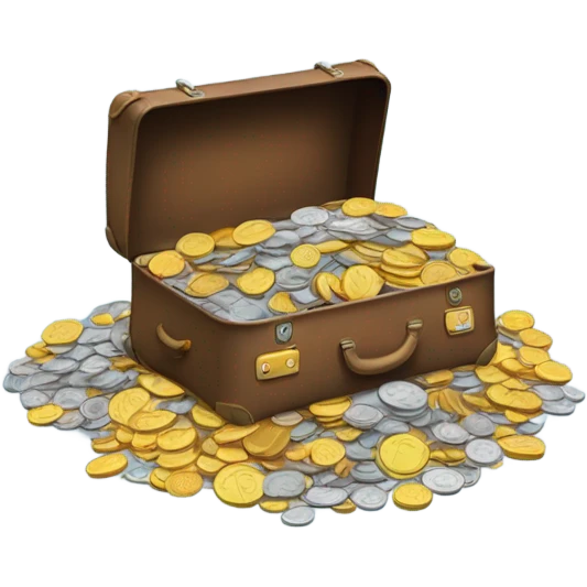 suitcase of coins emoji