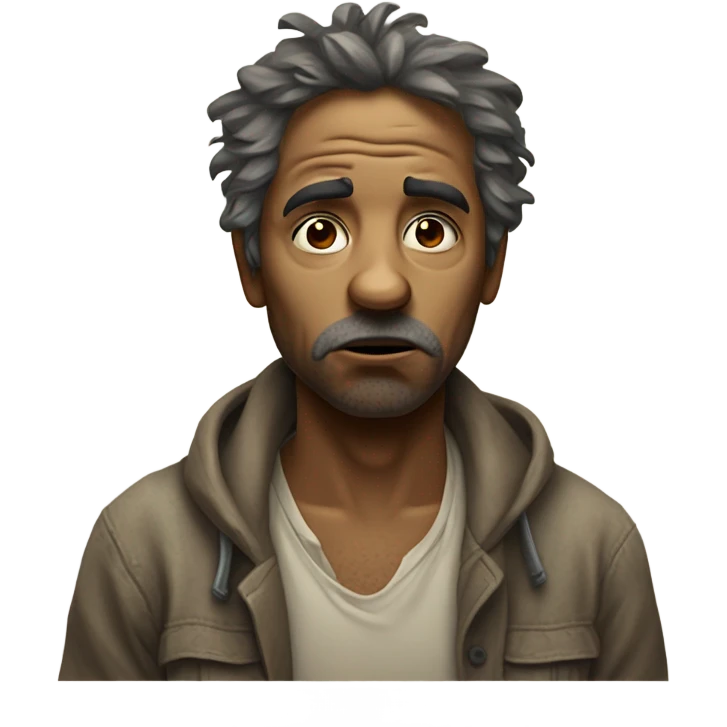 hungry homeless person emoji