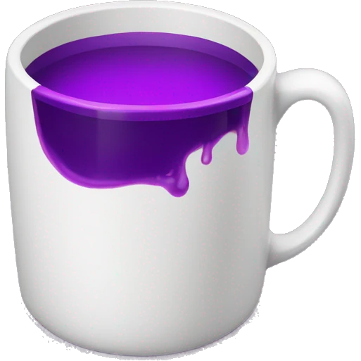 white cup with purple liquid no handle emoji