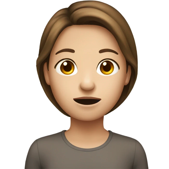 Smelly girl with flat nose and brown hair emoji