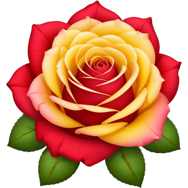 roses with gradient on petal starts yellow and bottom is red  emoji