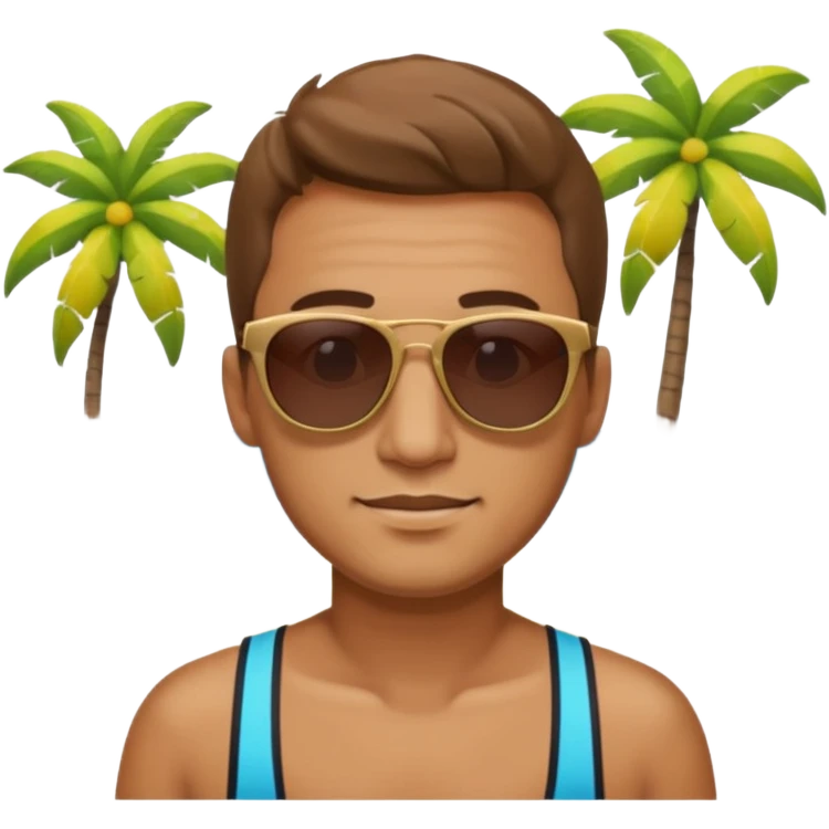 man with sunglasses and beachwear emoji