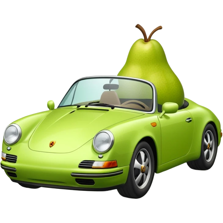 plain pear in a porshce emoji