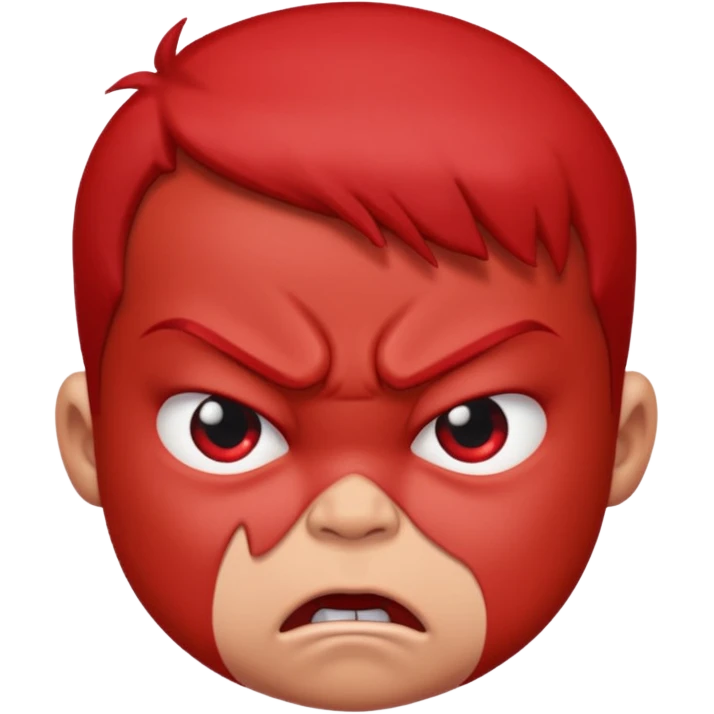 a baby all red red angry face  emoji