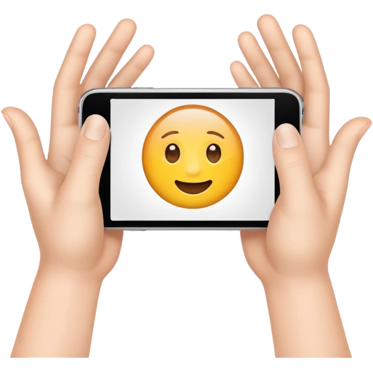 Emoji hands taking photo with invisible camera  emoji