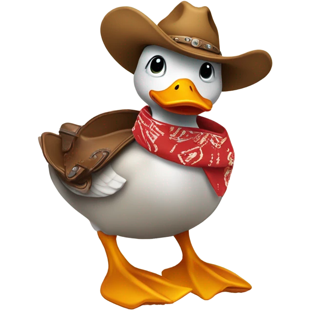 Duck in a cowboy outfit  emoji