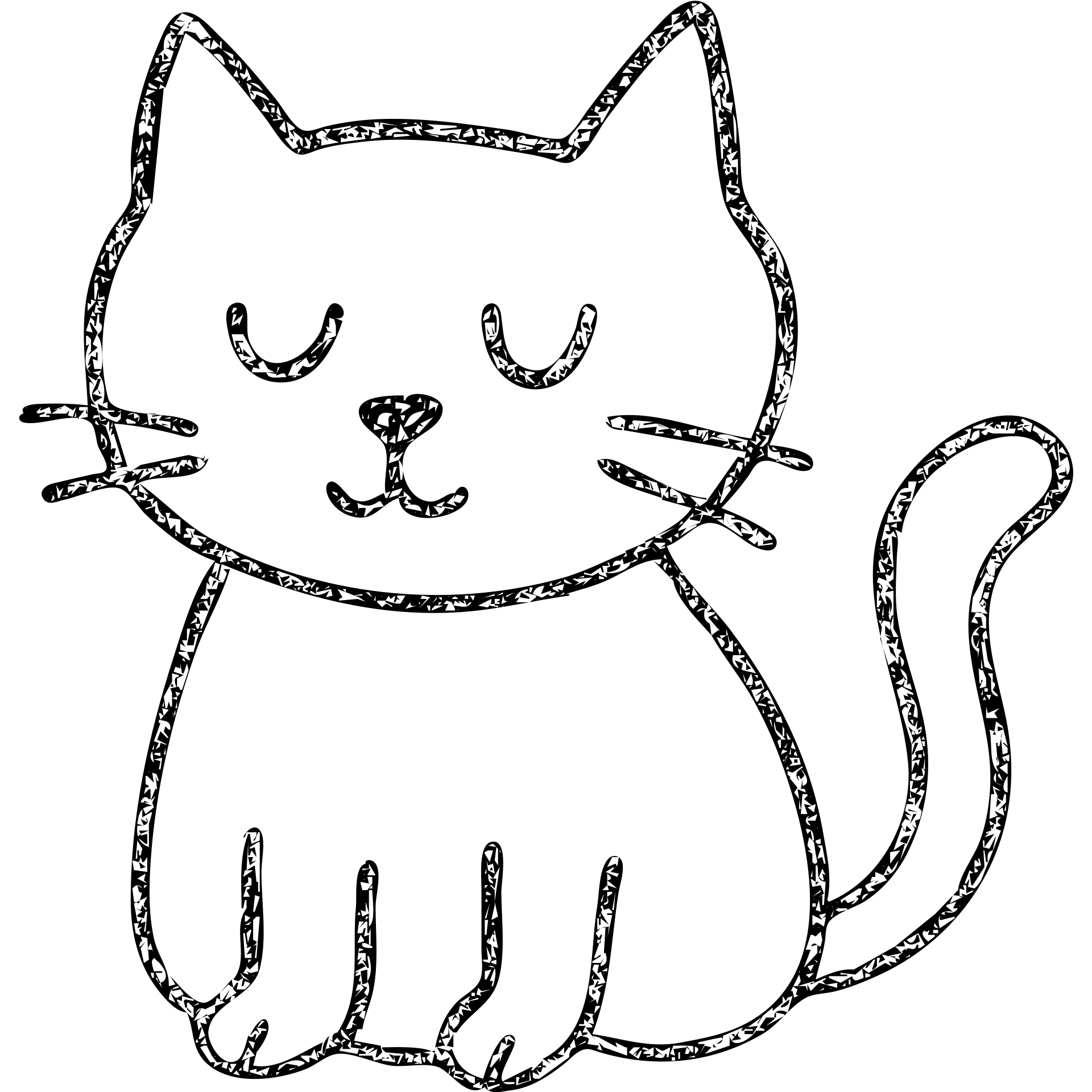 hand drawn outlined cat icon emoji