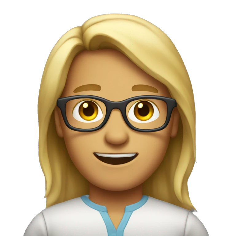 a mullet boy wear a glasses emoji
