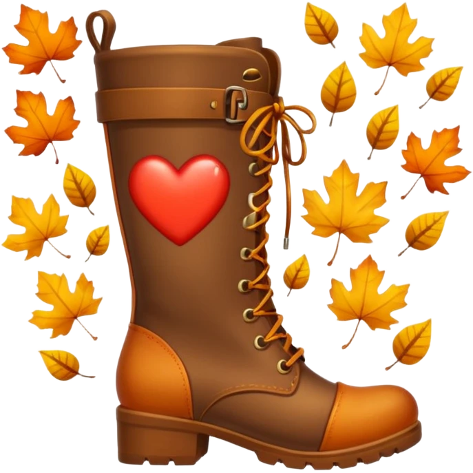 heart with autumn boots emoji
