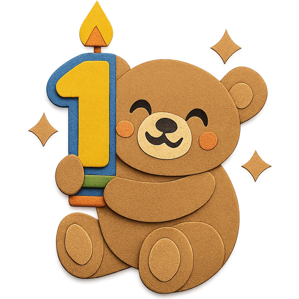 Amend the bear's tummy to look more visually appealing and well-shaped, keeping the paper-craft style and all other elements exactly the same emoji