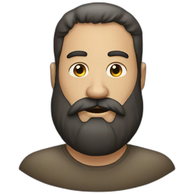 A man with a big black beard who smells terrible emoji