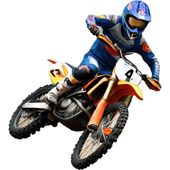 Motocross rider with number 114 flying over the jump  emoji