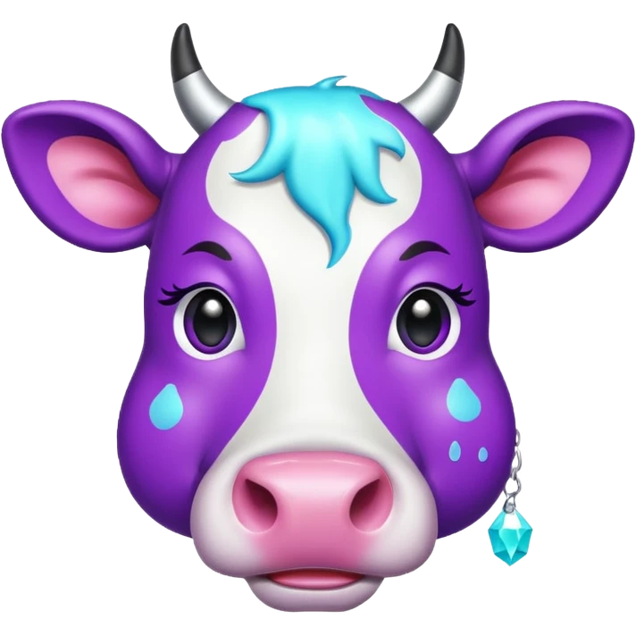 glitter purple and cian vaca emoji