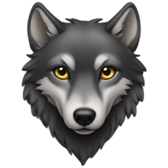 WOLF BLACK LOVE HEART emoji