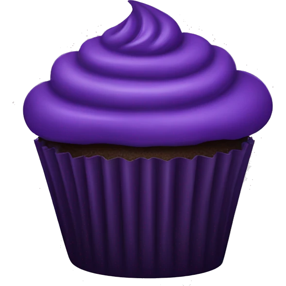 Dark purple cupcake emoji