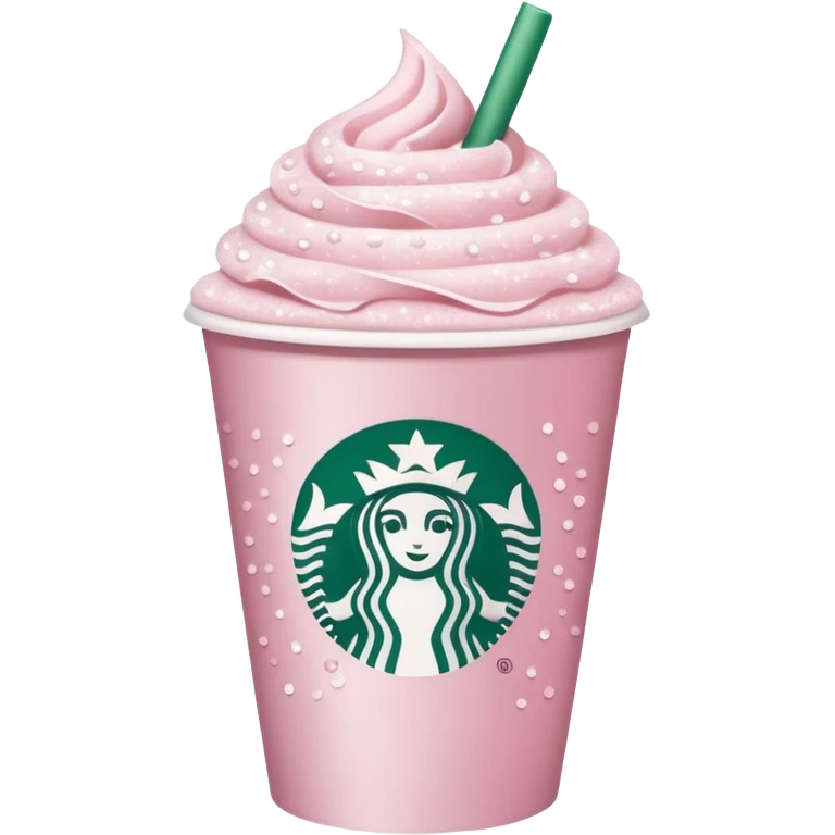 Light pink Starbucks coffee with sparkles emoji